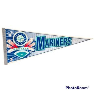 Vintage MLB Seattle Mariners Pennant Banner Flag 30” Length